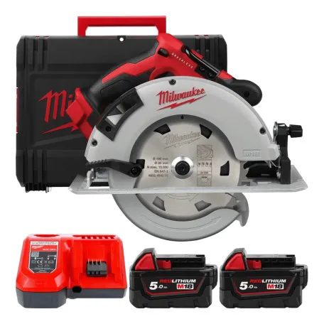 Пила дисковая ручная аккумуляторная MILWAUKEE, M18 BLCS66-502X, диаметр 165мм (зарядное устройство M12-18 FC, 2 аккумулятора M18 B5 5А (4933464590)