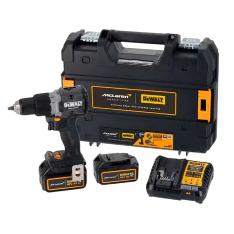 Дриль-шурупокрут DeWALT ударний McLaren F1 TEAM LIMITED EDITION   0-650/0-2000 об/хв, 2 акумулятори, зарядний пристрій, валіза TSTAK (DCD85MP2T)