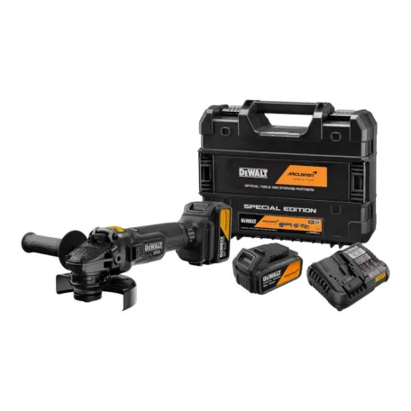 Шліфмашина кутова-болгарка, DeWALT, акумуляторна, безщіткова, McLaren F1 TEAM SPECIAL EDITION (DCG45MP2T)
