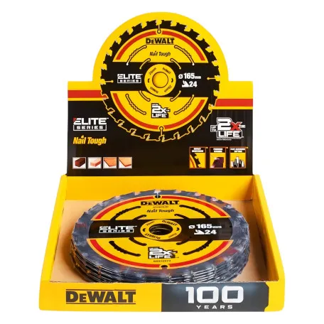 Диск пильний, по дереву DeWalt Extreme Elite 165x0.99x16 мм, 24T (10 шт.) (DT10400_10)