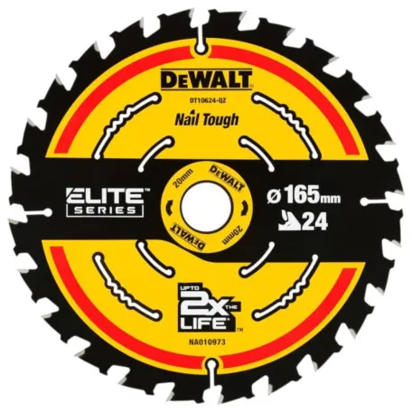 Диск пильний, по дереву DeWalt Extreme Elite 165x0.99x20 мм, 24T (DT10624)