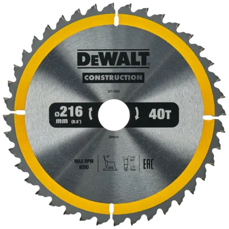 Диск пильный СONSTRUCTION DeWALT DT1953