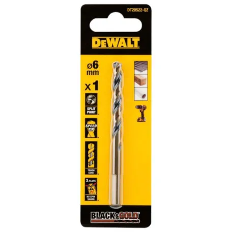 Сверло по металлу Black & Gold DeWALT DT20522