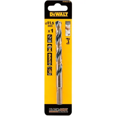 Свердло по металу Black & Gold DeWALT, HSS - G, діаметр 11.5 мм., 1 шт. (DT20533)