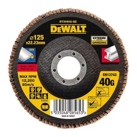Круг шліфувальний, пелюстковий, DeWALT EXTREME, P40 125х22.23 мм (DT30602)