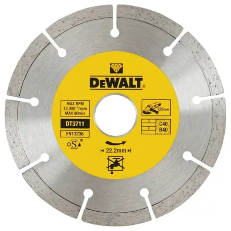 Диск алмазний, по бетону DeWalt 125x2,2x22,2 мм (DT3711)