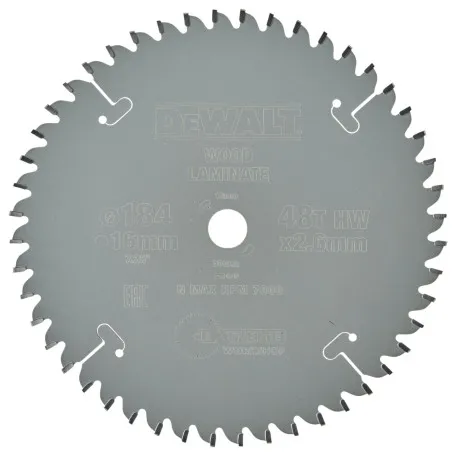 Диск пильний, по пластику/алюмінію DeWalt Extreme Workshop 184x1.8x16 мм, 48T (DT4092)