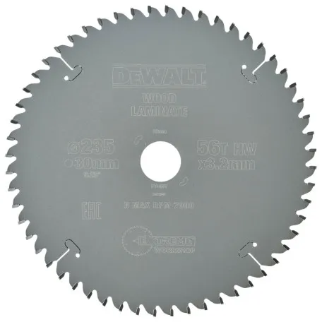 Диск пильний, по пластику/алюмінію DeWalt Extreme Workshop 235x2.2x30 мм, 56T (DT4097)
