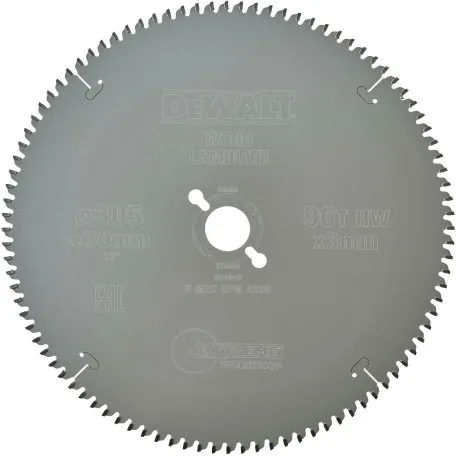 Диск пильний, по пластику/алюмінію DeWalt Extreme Workshop 305x2.2x30 мм, 96T (DT4290)