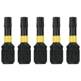 Набір біт DeWALT, ударні, IMPACT TORSION, Torx, Т25, довжина 25 мм, 5 шт (DT7382T)