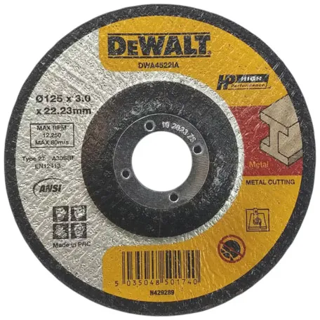 Круг відрізний DeWALT HIGH PERFORMANCE, по металу, 125х3.0х22.23 мм (DWA4522IA)