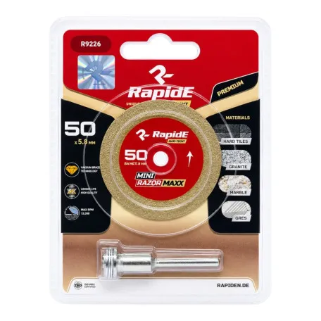 Алмазный диск, RapidE RED POINT MINI RAZORMAXX Vacuum Brazed, для гравера с держателем, 50 мм (R9226)