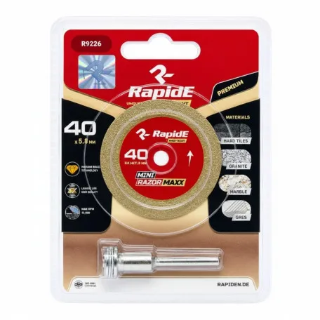 Алмазный диск, RapidE RED POINT MINI RAZORMAXX Vacuum Brazed, для гравера с держателем, 40 мм (R9225)