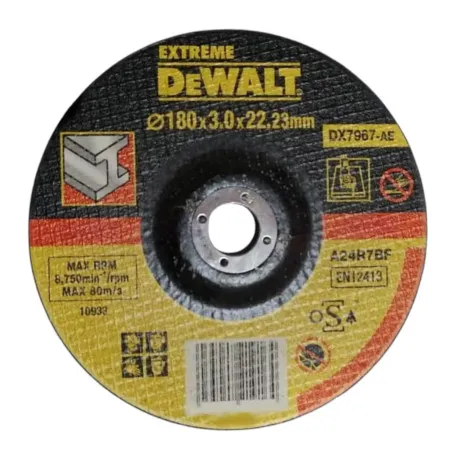 Круг відрізний DeWALT EXTREME, стальметалеві труби/профілікольорові метали, 180х3х22.23 мм (DX7967)
