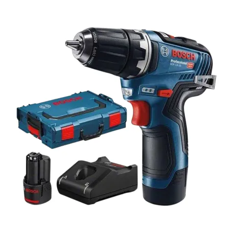 Дрель-шуруповерт ударная аккумуляторная Bosch GSB 12V-30, 30 Н·м, 2×2,0 Ач (06019G9100)