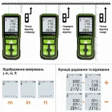 Лазерный дальномер Huepar S100-G, 100 м, ±2 мм, зелёный луч (462020)