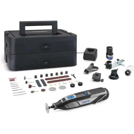 Гравер аккумуляторный Dremel 8240-5/65 Platinum+, 2 АКБ 12 V 2,0 Ач, ЗУ GAL12V-20, аксессуары, в кейсе (F0138240JP)