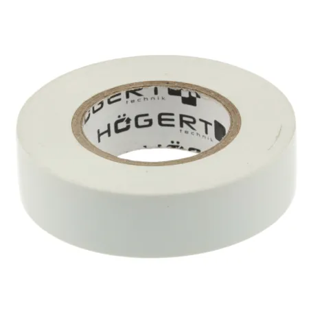 Стрічка ізоляційна Högert Technik PVC, біла, 19 мм × 20 м (HT1P285)