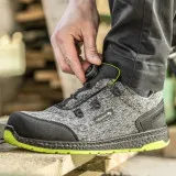 Полуботинки рабочие Hoegert KEMNITZ, LACE SYSTEM S1PS SR FO серый меланж/зеленый, р. 42 (HT5K578-42)