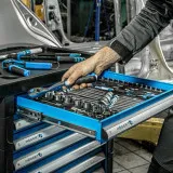 Візок інструментальний HOEGERT, 7 ящиків, 252 інструменти. (HT7G058)