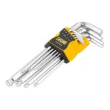 Набір Г-подіб. ключів довгих, з кулею, HEX, 9 од. (1,5 мм-10 мм) JCB Tools, JCB-5093LB (59740)