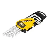 Набір Г-подіб. ключів довгих з кулею, HEX, 10 од. (1,27 мм- 10 мм), JCB Tools, JCB-5102LB, (59742)