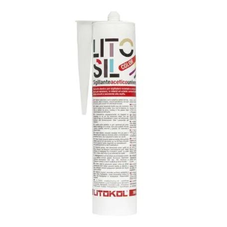 Высокоэластичный универсальный уксусный герметик, Litokol Litosil Color, White 1 (белый 1), 300 мл. (LACTWHT10121)