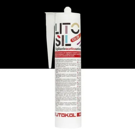 Высокоэластичный универсальный уксусный герметик, Litokol Litosil Color, Black 2 (Черный 2), 300 мл. (LACTBLK20121)