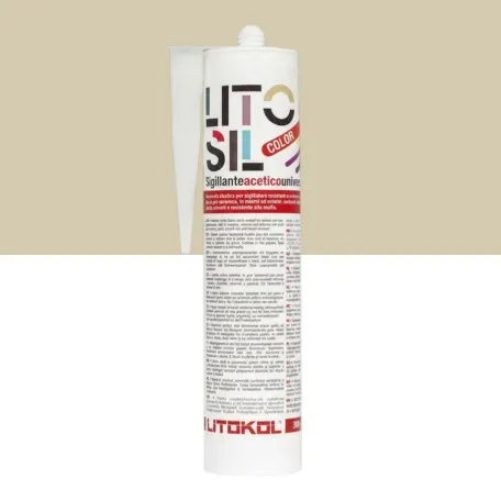 Высокоэластичный универсальный уксусный герметик, Litokol Litosil Color, Ivory 4 (Слоновая кость 4), 300 мл. (LACTIVR40121)
