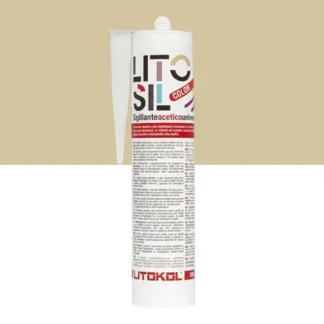 Высокоэластичный универсальный уксусный герметик, Litokol Litosil Color, Beige 1 (Бежевый 1), 300 мл. (LACTBGE10121)