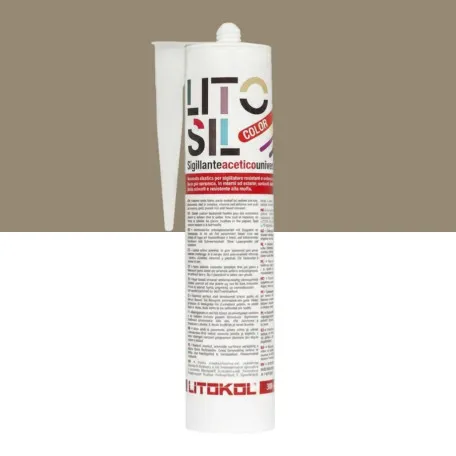 Высокоэластичный универсальный уксусный герметик, Litokol Litosil Color, Beige 3 (Бежевый 3), 300 мл. (LACTBGE30121)