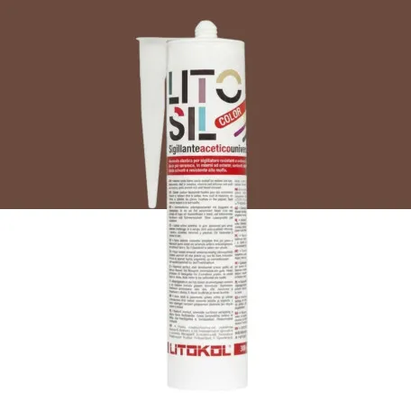 Высокоэластичный универсальный уксусный герметик, Litokol Litosil Color, Brown 1 (Коричневый 1), 300 мл. (LACTBRW10121)