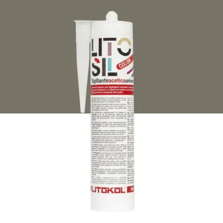 Высокоэластичный универсальный уксусный герметик, Litokol Litosil Color, Brown 4 (Коричневый 4), 300 мл. (LACTBRW40121)