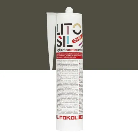 Высокоэластичный универсальный уксусный герметик, Litokol Litosil Color, Brown 5 (Коричневый 5), 300 мл. (LACTBRW50121)