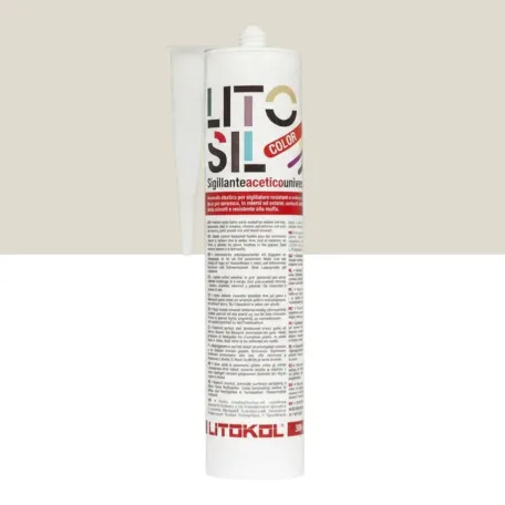 Высокоэластичный универсальный уксусный герметик, Litokol Litosil Color, Silver 0 (Серебристый 0), 300 мл. (LACTSLV00121)
