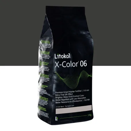 Мелкозернистая декоративная фуга, Litokol X-Color® 0-6, от 0 до 6 мм, 12 Nero Antico, (античный черный), 3 кг. (XCL06NAN0063)