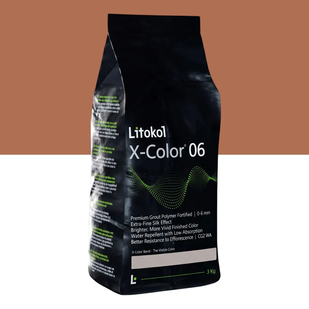 Мелкозернистая декоративная фуга, Litokol X-Color® 0-6, от 0 до 6 мм, 34 Terracotta, (терракотовый), 3 кг. (XCL06TCT0063)