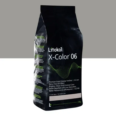 Мелкозернистая декоративная фуга, Litokol X-Color® 0-6, от 0 до 6 мм, 06 Nebbia (туманно-серый), 3 кг. (XCL06NBB0063)