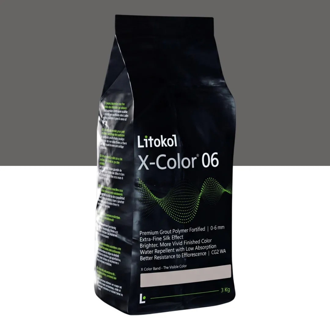 Мелкозернистая декоративная фуга, Litokol X-Color® 0-6, от 0 до 6 мм, 10 Ardesia, (антрацит/цвет сланца), 3 кг. (XCL06ARD0063)