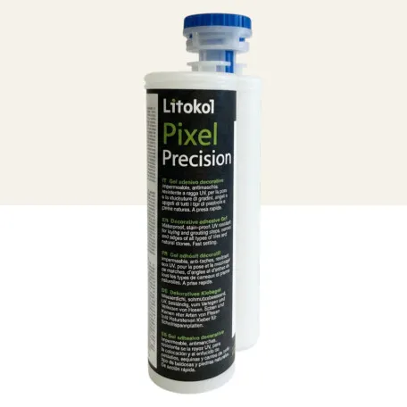 Двухкомпонентный декоративный клеевой гель, Litokol Pixel® Precision, 02 Sabbia Bianca (белый песок), 215 мл. (PXLPRCSBN0028)