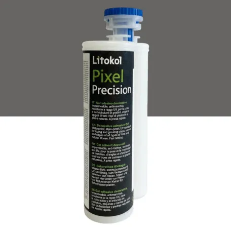 Двухкомпонентный декоративный клеевой гель, Litokol Pixel® Precision, 10 Ardesia (грифельный), 215 мл. (PXLPRCARD0028)