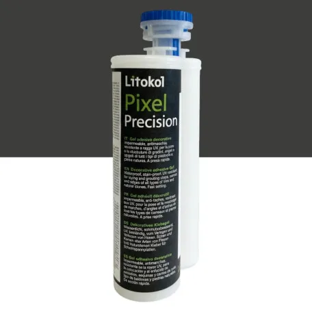 Двухкомпонентный декоративный клеевой гель, Litokol Pixel® Precision, 12 Nero Antico (античный черный), 215 мл. (PXLPRCNAN0028)