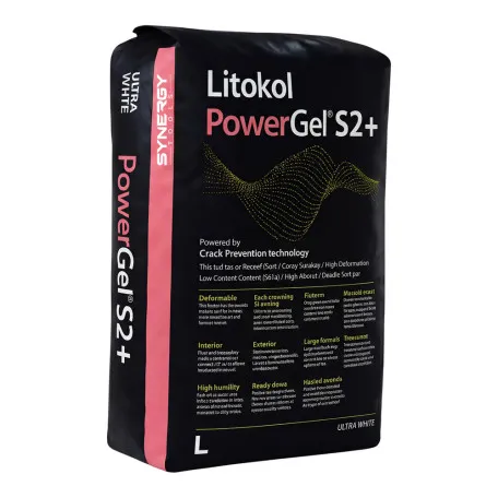 Эластичный трехполимерный гель против трещин, Litokol PowerGel S2+, ультра белый, 20 кг. (PWRGS2B0020)