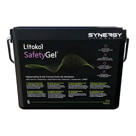 Гелевая гидроизоляция обмазочная Litokol SafetyGel, эластичная, водонепроницаемая, противотрещинная, 10 кг (SFTG0010)