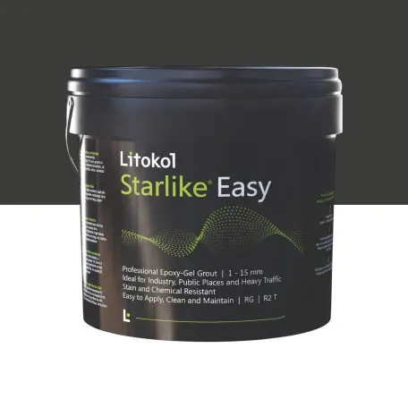 Эпоксидный гель, стойкий к кислотам, водонепроницаемый, Litokol Starlike® Easy, 12 Nero Antico, (черный антрацит), 5 кг. (STEASYNAN0005)