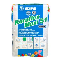 Цементний еластичний клей Mapei Keraflex Maxi S1, сірий, 25 кг (094081125G)