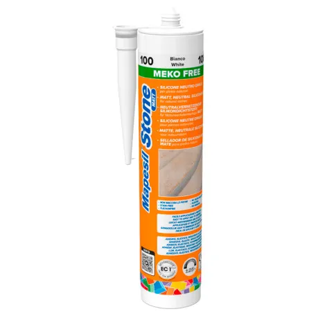 Однокомпонентний силіконовий герметик Mapei Mapesil Stone Matt №100, білий, 310 мл (49100MATT)