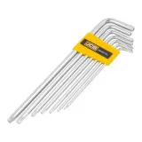 Набір Г-подіб. ключів екстра довгих, з отвором, TORX, 7 од. (T10H-T40H) JCB Tools, JCB-5071TXL. (59737)
