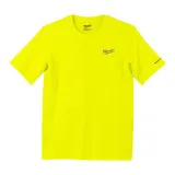 Футболка MILWAUKEE, WWSSYL-L дышащая с коротким рукавом, желтая Hi-Vis, размер L, (4932493075)