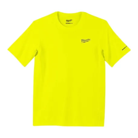 Футболка MILWAUKEE, WWSSYL-L дышащая с коротким рукавом, желтая Hi-Vis, размер L, (4932493075)